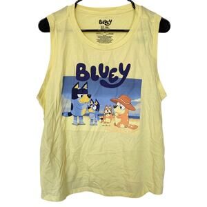 NEW BLUEY Graphic Sleeveless Top Yellow Size XL Tank Top Summer Loungewear